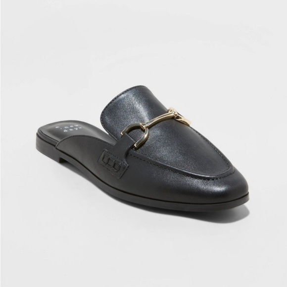 Women's Sandy Mule Flats with Memory Foam Insole - A New Day™ Black 7 new - Picture 1 of 6